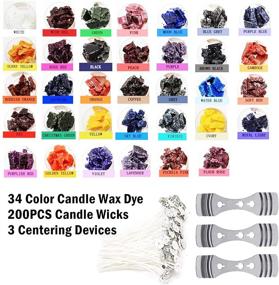 img 3 attached to 🕯️ 34 Color DIY Candle Wax Dye Set for 75 lb of Wax, Candle Making Color Dye Flakes with 200 Pieces Candle Wicks and 3 Centering Devices - Complete Candle Making Supplies Kit