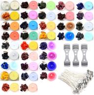 🕯️ 34 color diy candle wax dye set for 75 lb of wax, candle making color dye flakes with 200 pieces candle wicks and 3 centering devices - complete candle making supplies kit logo