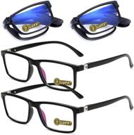 👓 luff 4 pairs compact folding readers for men/women - anti-blue-ray reading glasses logo