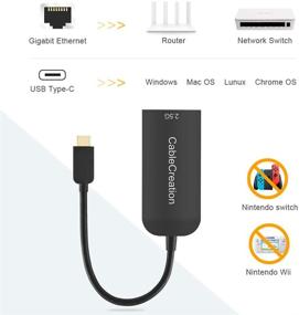 img 2 attached to 💻 CableCreation USB C 3.1 to RJ45 2.5 Gigabit LAN Ethernet Cable Adapter for MacBook, Chromebook, Windows 10, 8, Mac OS - Black