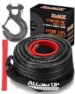 🧗 комплект синтетического троса all-top для лебедки: 1/2" x 92 фута, 31500 фунтов с защитным чехлом, кованым крюком и безопасным ремнем для тяги - идеально подходит для грузовиков 4wd, внедорожников, джипов, квадроциклов и грузовиков utvs. логотип