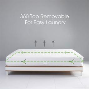 img 3 attached to 🛏️ Waterproof Queen Size Mattress Protector Cover with Zipper Closure - 360° Removable Zippered Top Encasement for 10-13'' Deep Mattresses