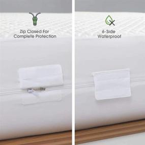 img 2 attached to 🛏️ Waterproof Queen Size Mattress Protector Cover with Zipper Closure - 360° Removable Zippered Top Encasement for 10-13'' Deep Mattresses