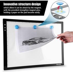 img 3 attached to 🔍 A3 Magnetic Light Box for Artcraft Tracing and Diamond Painting: USB Powered, Physical Buttons Control, Perfect for Tattoo Pad Animation, Sketching, Designing, Stenciling, X-ray Viewing
