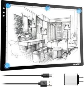 img 4 attached to 🔍 A3 Magnetic Light Box for Artcraft Tracing and Diamond Painting: USB Powered, Physical Buttons Control, Perfect for Tattoo Pad Animation, Sketching, Designing, Stenciling, X-ray Viewing