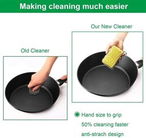 img 2 attached to 🧼 Stainless Steel Chainmail Scrubber: Efficient Cast Iron Cleaner for Pans, Cookware, Counters, and Grill. Oil-Free, Easy to Handle. Ideal for Home and Camping, No Soap Needed