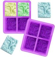 🌊 jucoan 2 pack ocean wave silicone soap mold - versatile 4 cavities 3.5 oz rectangle shape for soap, lotion bars, bath bombs, chocolate, jelly, cake - diy craft supplies for fun and creativity logo