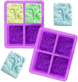 img 4 attached to 🌊 Jucoan 2 Pack Ocean Wave Silicone Soap Mold - Versatile 4 Cavities 3.5 oz Rectangle Shape for Soap, Lotion Bars, Bath Bombs, Chocolate, Jelly, Cake - DIY Craft Supplies for Fun and Creativity