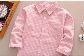 img 2 attached to Cotton Flannel Boys' Shirt with Sleeve Buttons - Tops, Tees & Shirts