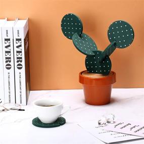 img 1 attached to 🌵 Cactus Coasters Flowerpot Holder Set