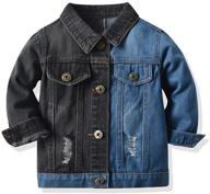 👕 trendy denim jacket for toddler boys and girls: button down, long sleeve, cowboy style coat with basic hoodie - stylish casual outwear logo