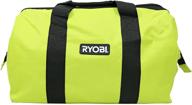 🛠️ ryobi genuine oem contractor's bag with full top zipper and wide mouth design for easy access - collapsible, green color with cross x stitching logo