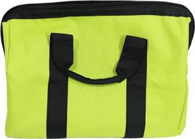 img 2 attached to 🛠️ Ryobi Genuine OEM Contractor's Bag with Full Top Zipper and Wide Mouth Design for Easy Access - Collapsible, Green Color with Cross X Stitching