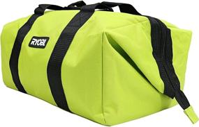 img 1 attached to 🛠️ Ryobi Genuine OEM Contractor's Bag with Full Top Zipper and Wide Mouth Design for Easy Access - Collapsible, Green Color with Cross X Stitching