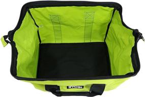 img 3 attached to 🛠️ Ryobi Genuine OEM Contractor's Bag with Full Top Zipper and Wide Mouth Design for Easy Access - Collapsible, Green Color with Cross X Stitching