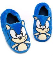🦔 sonic the hedgehog kids plush slippers: embroidered face, 3d character shoes logo
