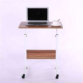 img 3 attached to Портативная корзина для ноутбука 23,6 дюйма: Fancasa Movable Stand с регулируемой высотой, колесами и отделкой тика