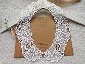 img 4 attached to U Shape Lace Neckline with White Embroidered Crafts Collar - Sewing Supplies for Bridal Dress, DIY Clothing Accessories