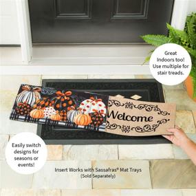img 2 attached to 🎃 Enhance your Décor with Elegantly Patterned Pumpkins: 22x10-Inch Durable Sassafras Switch Mat, Perfect for Indoor or Outdoor Use