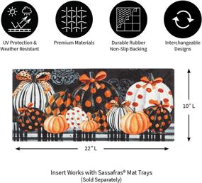 img 3 attached to 🎃 Enhance your Décor with Elegantly Patterned Pumpkins: 22x10-Inch Durable Sassafras Switch Mat, Perfect for Indoor or Outdoor Use