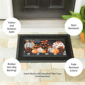 img 1 attached to 🎃 Enhance your Décor with Elegantly Patterned Pumpkins: 22x10-Inch Durable Sassafras Switch Mat, Perfect for Indoor or Outdoor Use