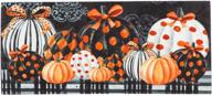 🎃 enhance your décor with elegantly patterned pumpkins: 22x10-inch durable sassafras switch mat, perfect for indoor or outdoor use логотип