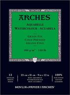  Arches Watercolor Block, Cold Press 9X12
