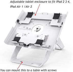 img 2 attached to 📱 Beelta Kiosk iPad Stand for Pro 9.7, iPad 5th/6th, Air 1/2, iPad 2/3/4, Key Lock Security, White - BSC301W: Secure your iPad with this sleek kiosk stand!