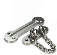 🚪 deluxe v-corme extra-thick door chain lock - heavy-duty sus304 stainless steel casting door security chain guard for inside door - brushed nickel finish - enhanced thickness: 3 mm (ek-07) логотип