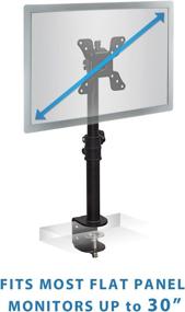 img 2 attached to 🖥️ Mount-It! Vertical VESA Monitor Mount with Telescoping Pole - Adjustable Stand for 19-30 Inch Screens