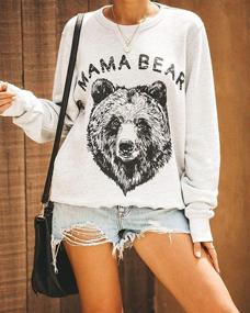 img 3 attached to 🐻 Women's Loose Mama Bear Crewneck Pullover Sweatshirt - Blooming Jelly Cute Long Sleeve Top