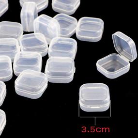 img 3 attached to 📦 40Pack Square Mini Clear Plastic Bead Storage Containers Box | Hinged Lid, Small Box for Jewelry, Earplugs, Pills, Tiny Beads, Jewerlry Findings | Dimensions: 1.38x1.38x0.7Inch