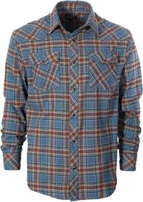 img 4 attached to Gioberti Western Brushed Checkered Charcoal Men's Clothing