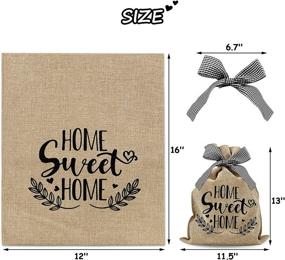 img 3 attached to Farmhouse Rustic Decor: Lighted Burlap Sacks with Fairy Lights - Set of 2