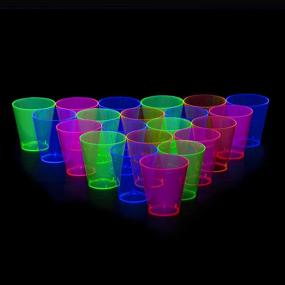 img 1 attached to 🥃 40-Count Assorted Neon Hard Plastic Party Essentials 2-Ounce Shot/Shooter Glasses