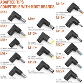 img 2 attached to Universal 65W 45W Laptop Charger with Multi Tips for HP ASUS Lenovo Acer Dell Samsung Toshiba Sony JBL IBM Fujitsu Gateway - Extra Long Cable Included