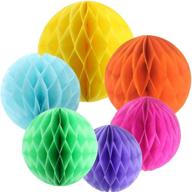 🌸 sopeace 12 pcs 6 colors 10 inch, 6 inch honeycomb tissue paper flower balls - perfect craft kit for wedding, birthday, and baby shower decorations! логотип