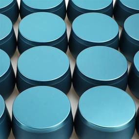 img 3 attached to Nachy Candle Tins: 24 Pcs, 8 oz Large Metal Cans with Lids - Portable Round Travel Tin Containers for Candle Making, Spices, Candies & More - Blue