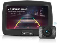 беспроводная видеокамера заднего вида cammax для автомобиля 1080p с дисплеем 4,3 дюйма, водонепроницаемая с ночным видением, линиями маркировки движения назад - установка камеры заднего вида для автомобиля, грузовика, вэна, фургона, дома на колесах логотип