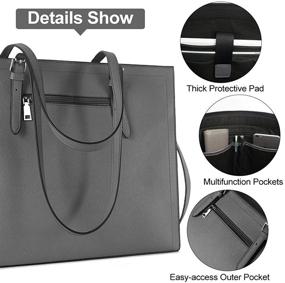 img 1 attached to 15.6 Inch Classy Leather Laptop Bag for Women - Office Work Tote Bag, Perfect for Computers