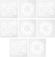 8pcs sunflower stencils for painting - flower drawing templates for diy crafts and scrapbooking - hollow out graffiti stencils for christmas home journal - art craft supplies logo