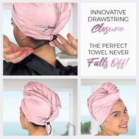 img 1 attached to 🧖 Curly Girl Method Approved Hair Towel and Curl Scrunching Towel Set - Micro Plop Technique - 1 Turban Hair Towel (40 in. x 27.5 in.) + 2 Scrunching Towels (23.5 in. x 15 in.) - The Perfect Haircare - Pink