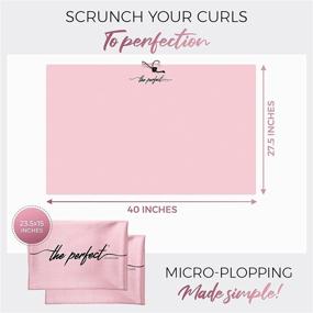 img 2 attached to 🧖 Curly Girl Method Approved Hair Towel and Curl Scrunching Towel Set - Micro Plop Technique - 1 Turban Hair Towel (40 in. x 27.5 in.) + 2 Scrunching Towels (23.5 in. x 15 in.) - The Perfect Haircare - Pink