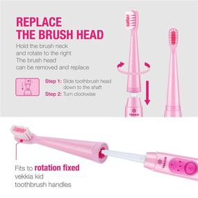 img 2 attached to Vekkia Kids Electric Toothbrush Replacement Heads - Enhanced Plaque Removal, 3D Curved Soft Bristles, Gentle & Efficient Teeth Cleaning, Ideal for Small Kid Mouth, Pink (4 Pack)