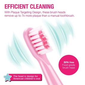 img 3 attached to Vekkia Kids Electric Toothbrush Replacement Heads - Enhanced Plaque Removal, 3D Curved Soft Bristles, Gentle & Efficient Teeth Cleaning, Ideal for Small Kid Mouth, Pink (4 Pack)