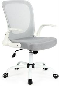 img 4 attached to 🪑 White and Gray Modern Home Omni Mid-Back Office Chair