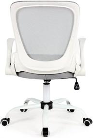 img 1 attached to 🪑 White and Gray Modern Home Omni Mid-Back Office Chair