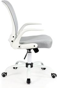 img 3 attached to 🪑 White and Gray Modern Home Omni Mid-Back Office Chair