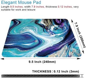 img 3 attached to CANFLASHION: Abstract Ocean Marble Mouse Pad with Non-Slip Rubber Base - Unique Design for Laptop and Wireless Mouse