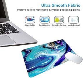 img 1 attached to CANFLASHION: Abstract Ocean Marble Mouse Pad with Non-Slip Rubber Base - Unique Design for Laptop and Wireless Mouse